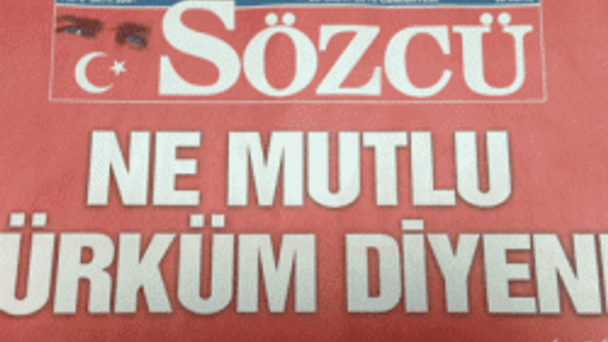 Sözcü Gazetesi'nden tam sayfa Türk bayrağı