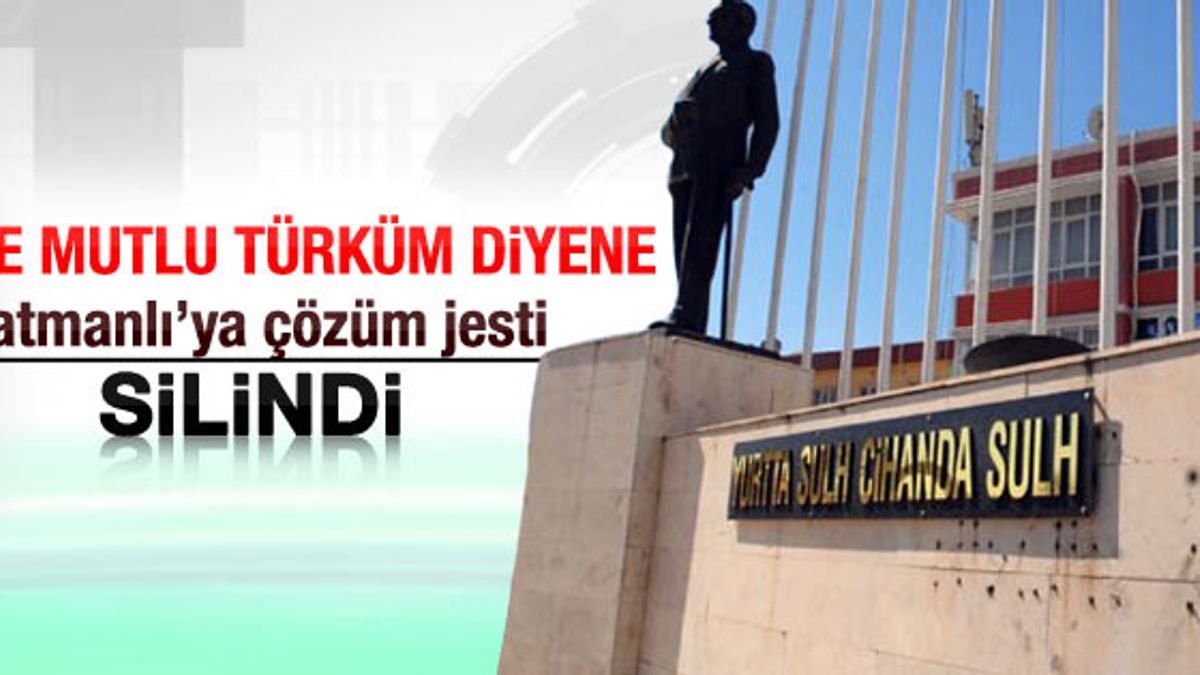 Ne Mutlu Türküm Diyene yerine Yurtta