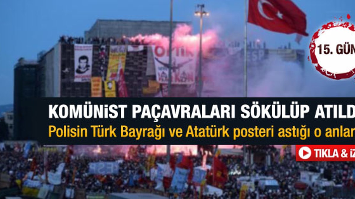 Polis AKM'nin tepesine Türk Bayrağı astı - İzle