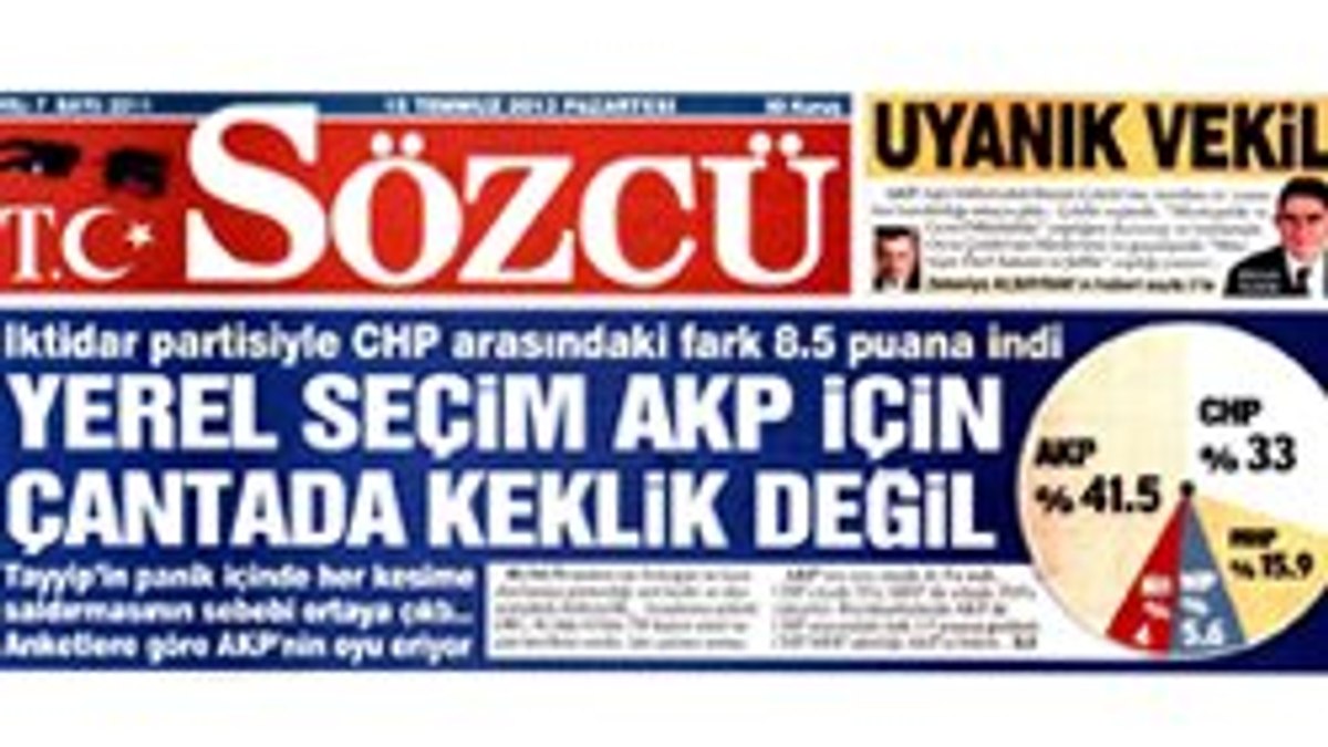 Sözcü Gazetesi'nden muhalefete AK Parti'yi bitirme planı