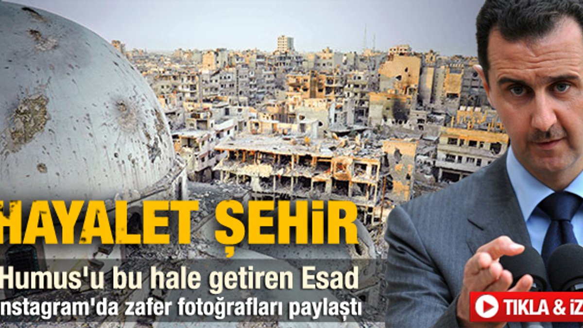 Esad Humus şehrini yok etti - izle