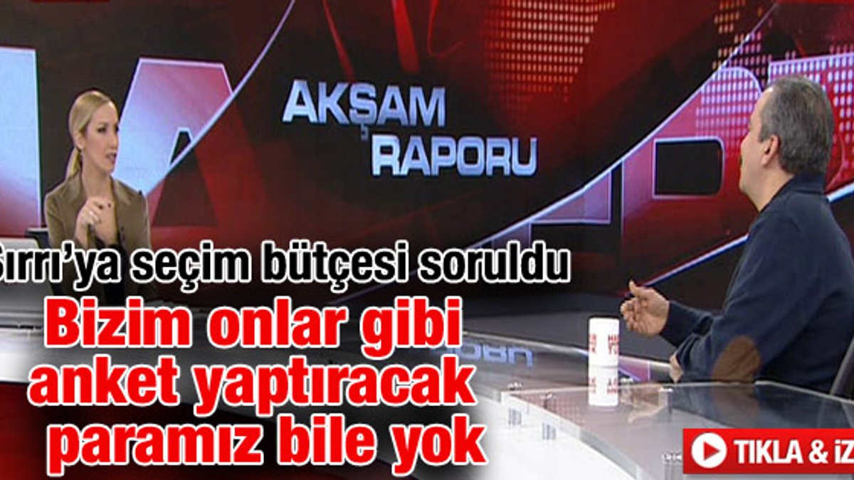 Sırrı Süreyya Önder seçim bütçelerini açıkladı