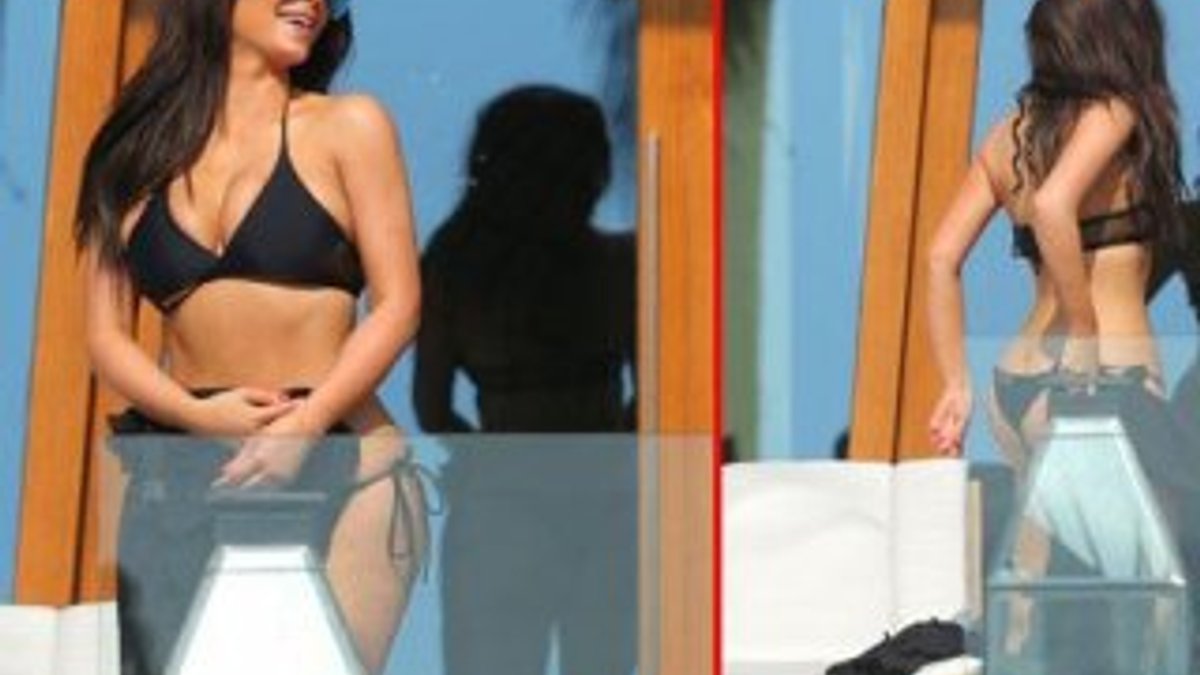 Kim Kardashian yine bikini şov yaptı