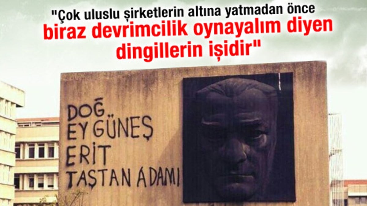 Boğaziçi'nde Atatürk rölyefine yazılan yazı olay çıkardı