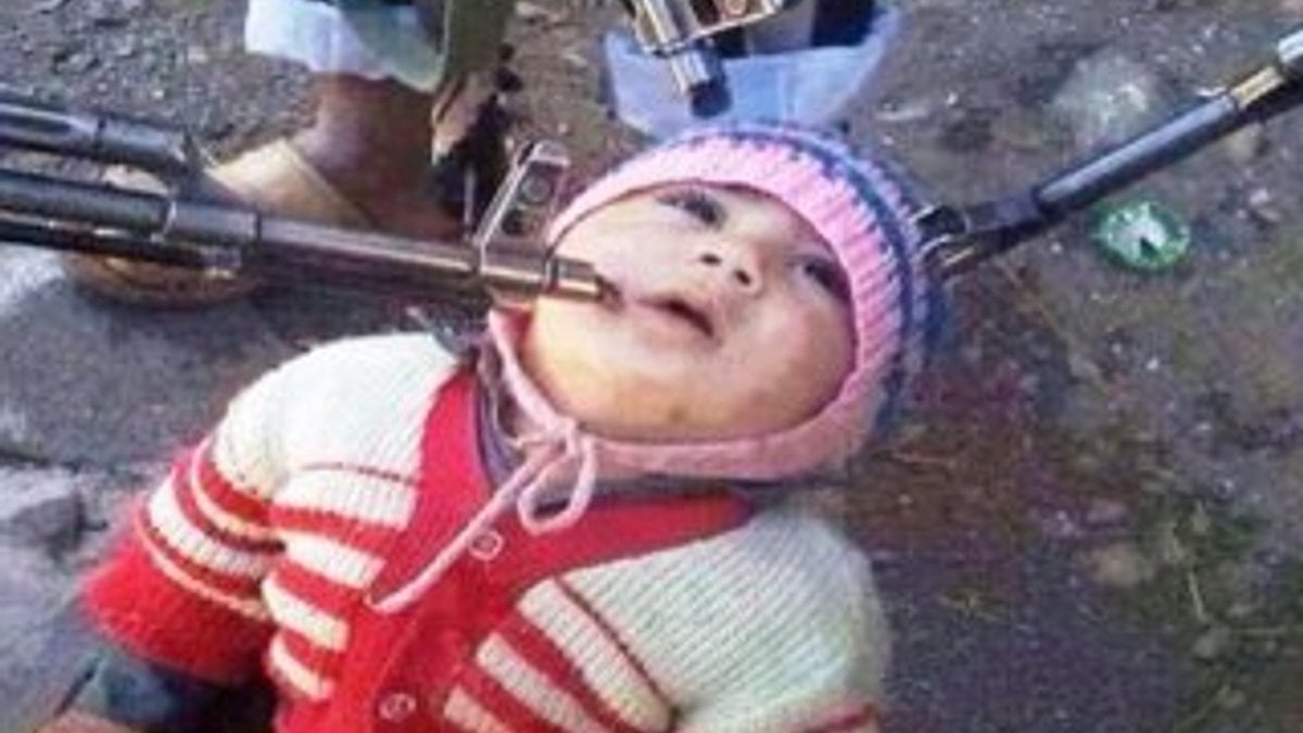 Sosyal medyada tepki çeken çocuk rehine fotoğrafı