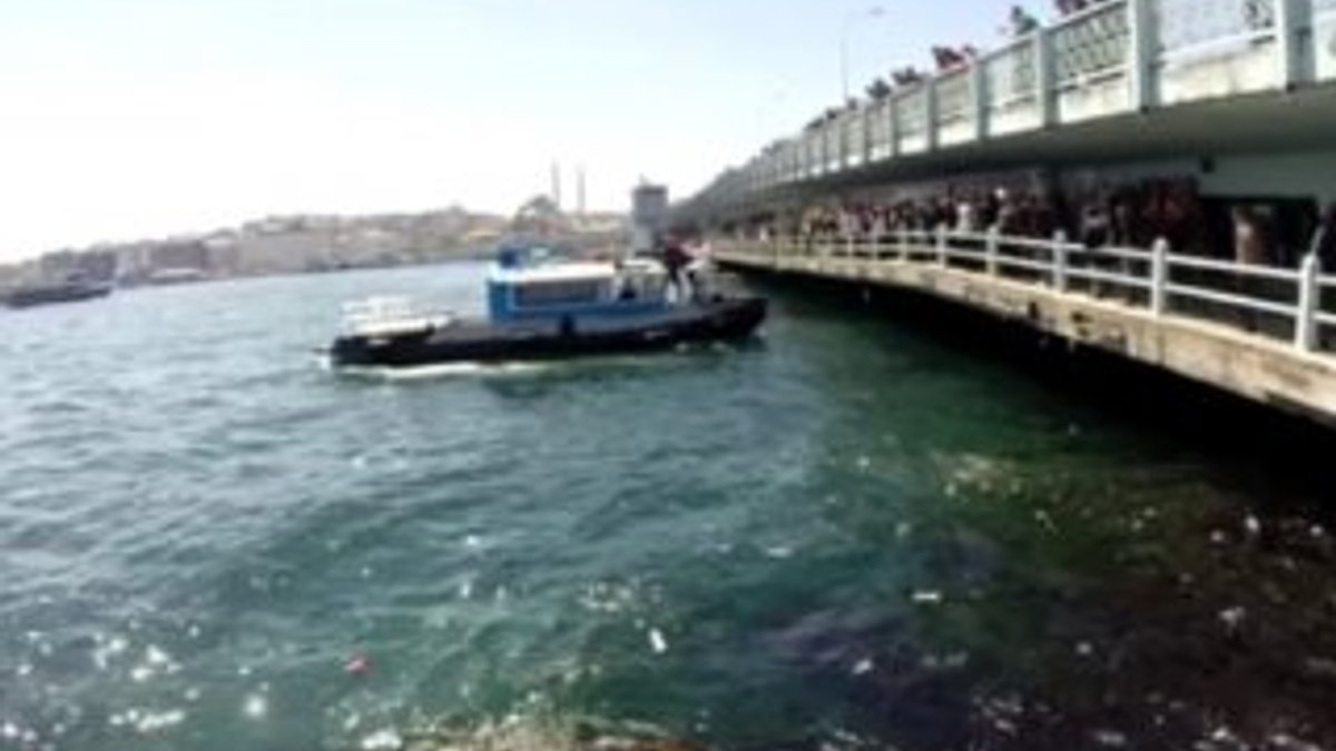 Yaşlı bir adam Galata Köprüsü'nden denize düştü İZLE