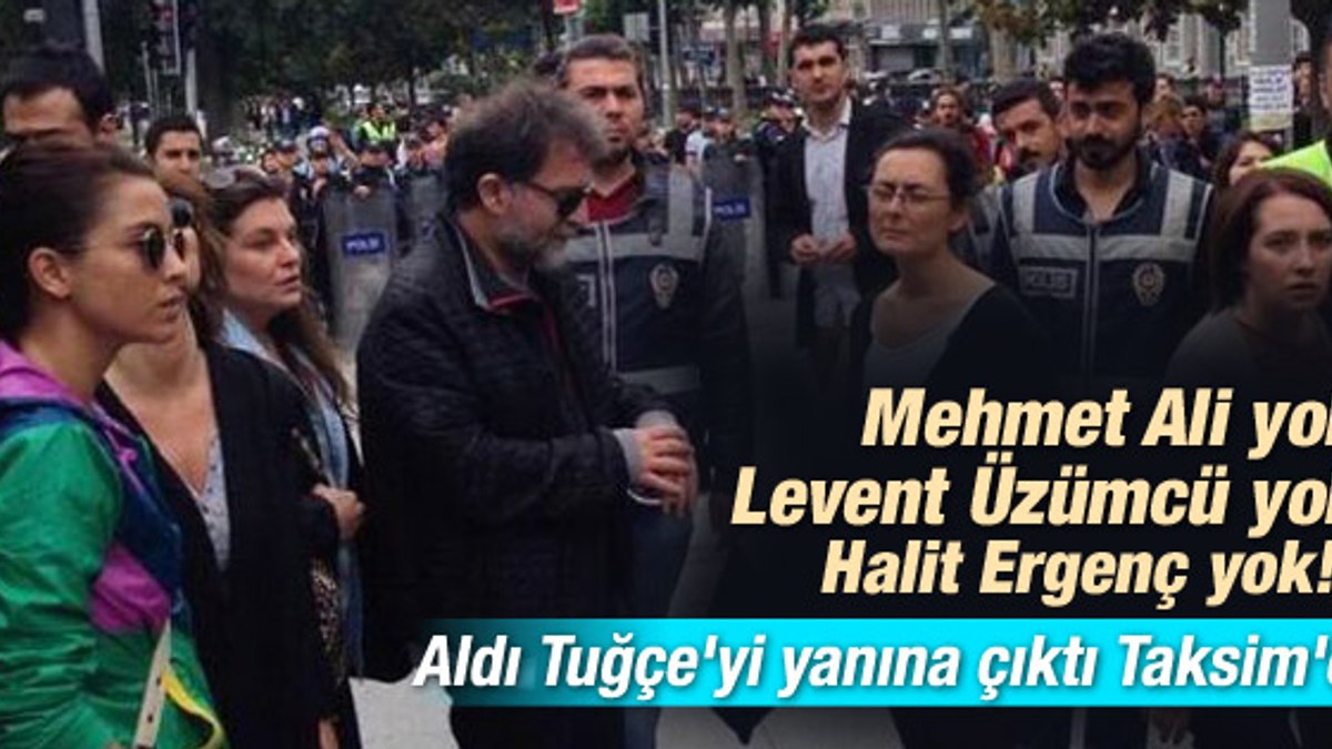 Ahmet Hakan ve Tuğçe Tatari Taksim'e çıktı