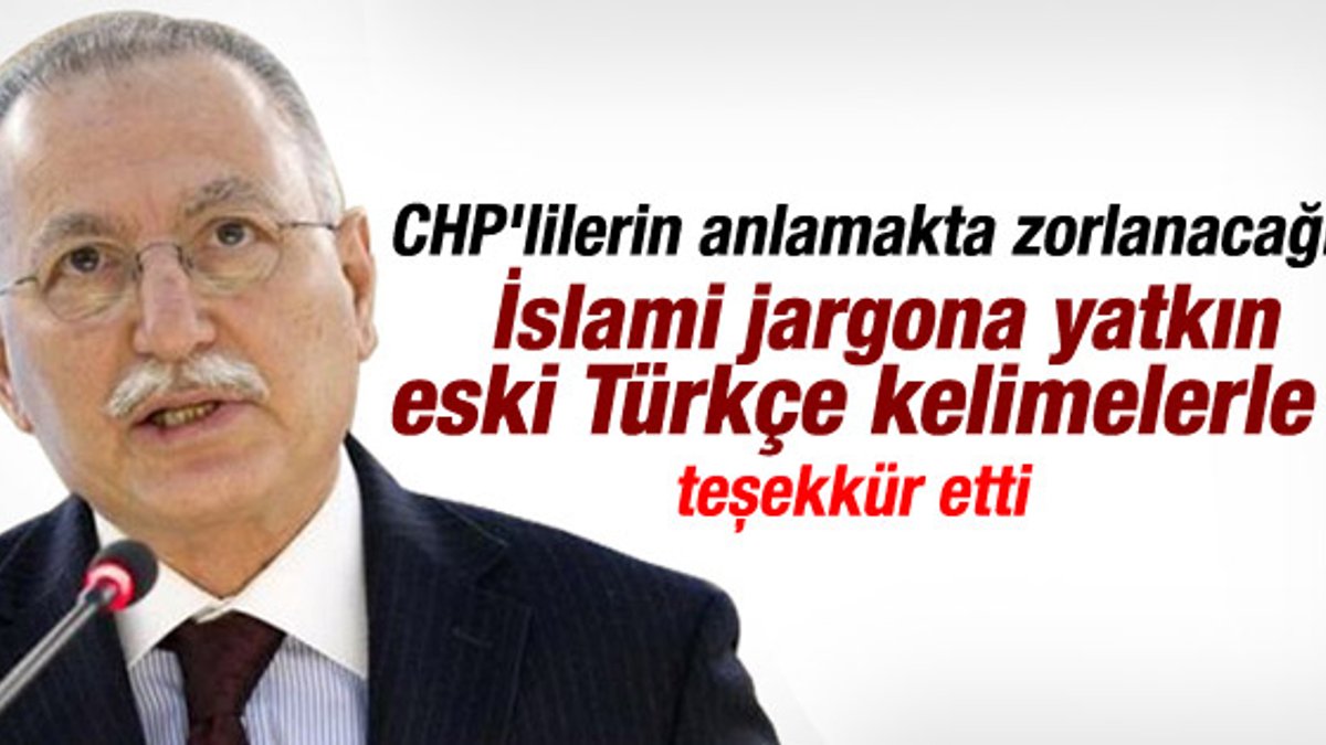 Ekmeleddin İhsanoğlu'ndan çatı açıklaması