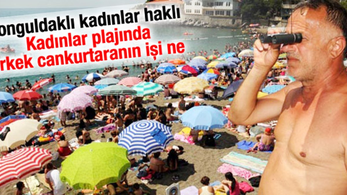 Zonguldak'ta kadınlar plajında erkek cankurtarana tepki İZLE