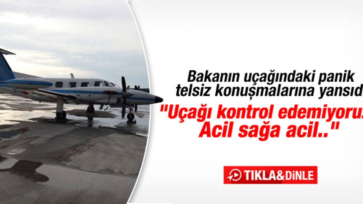 Bakan Müezzinoğlu'nun uçağında panik İZLE
