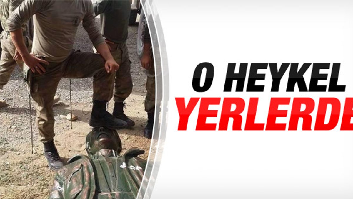 PKK'lı heykeli depoya kaldırıldı