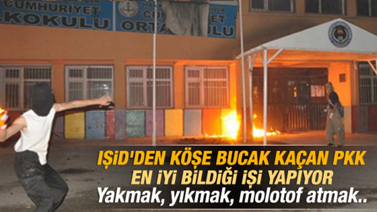 PKK Diyarbakır'da okul yaktı ortalık karıştı