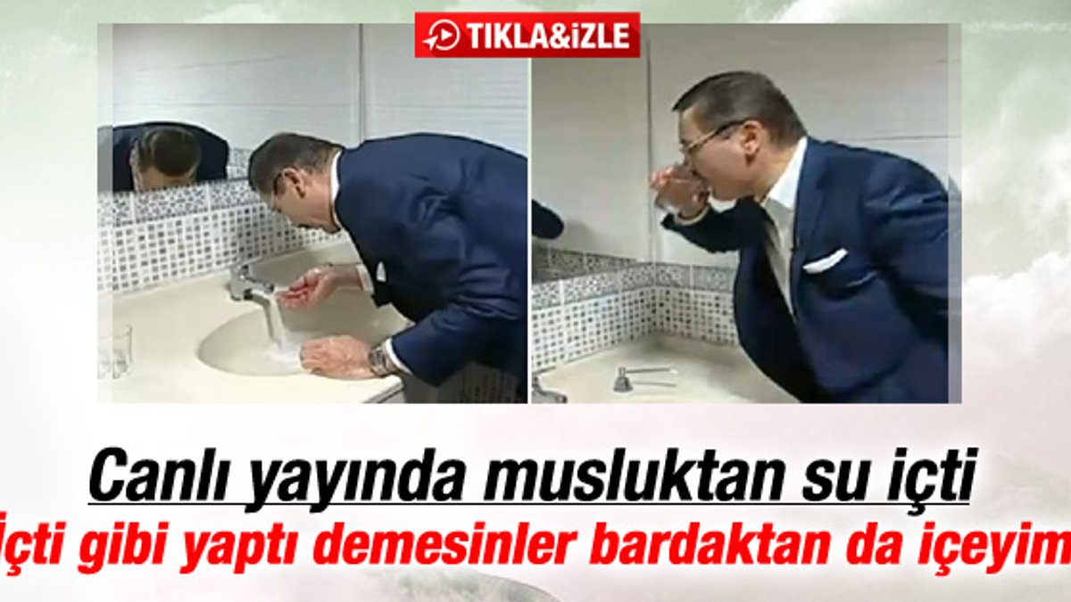 Melih Gökçek canlı yayında musluktan su içti -İZLE