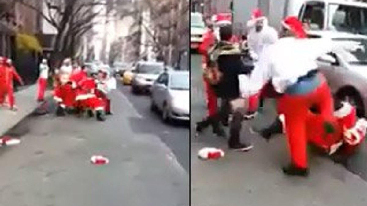 Noel Baba'ların sokak kavgası - İzle