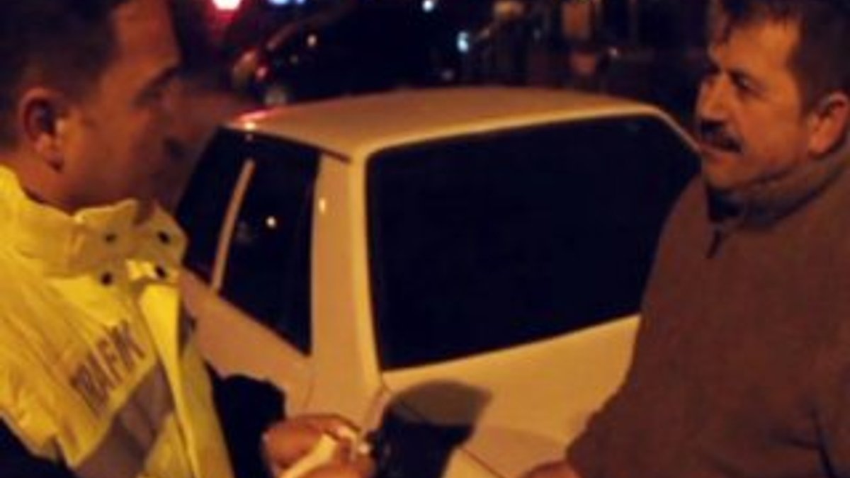 Zonguldak'ta ceza yiyen sürücü polise tepki gösterdi