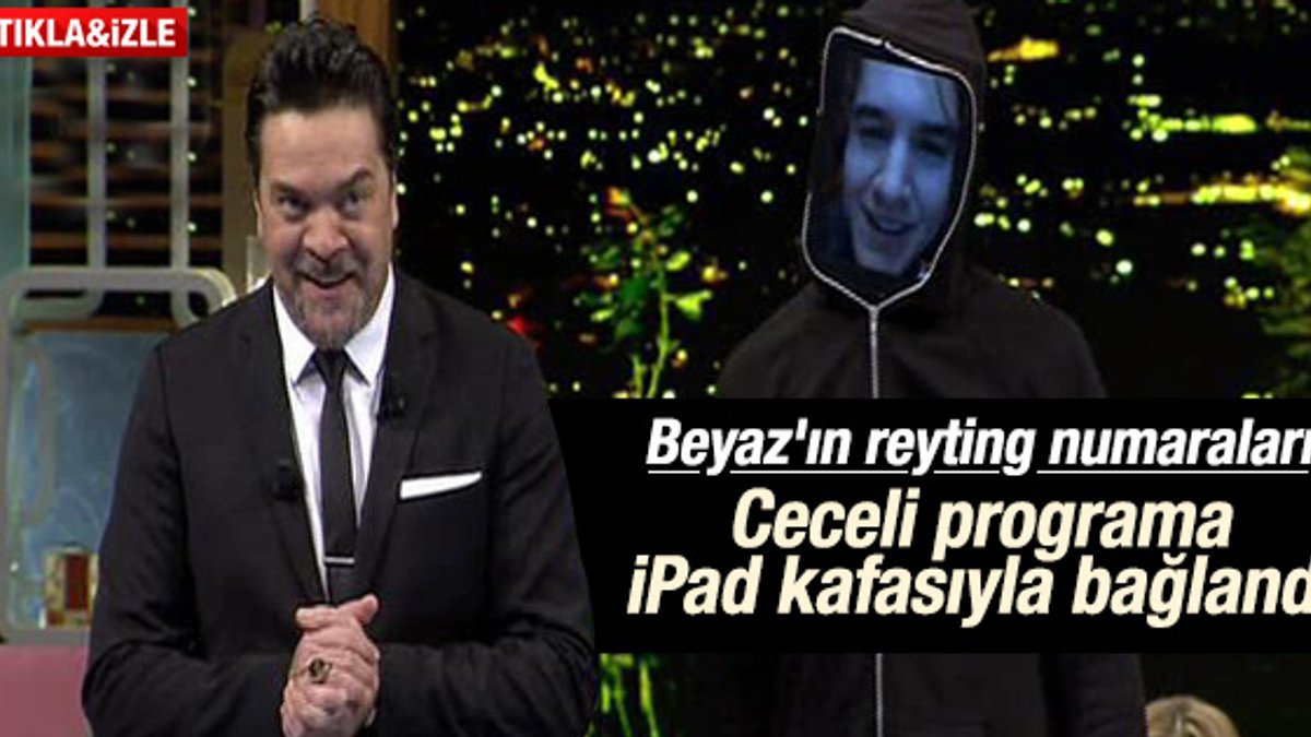 Mustafa Ceceli Beyaz Show'a iPad'den katıldı