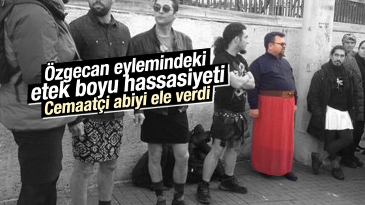 Erkeklerden Taksim'de Özgecan için etekli eylem