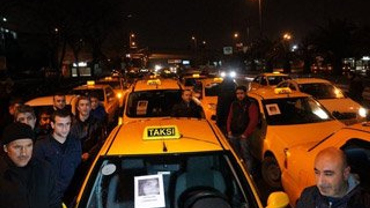 Taksiciler Özgecan için eylem yaptı