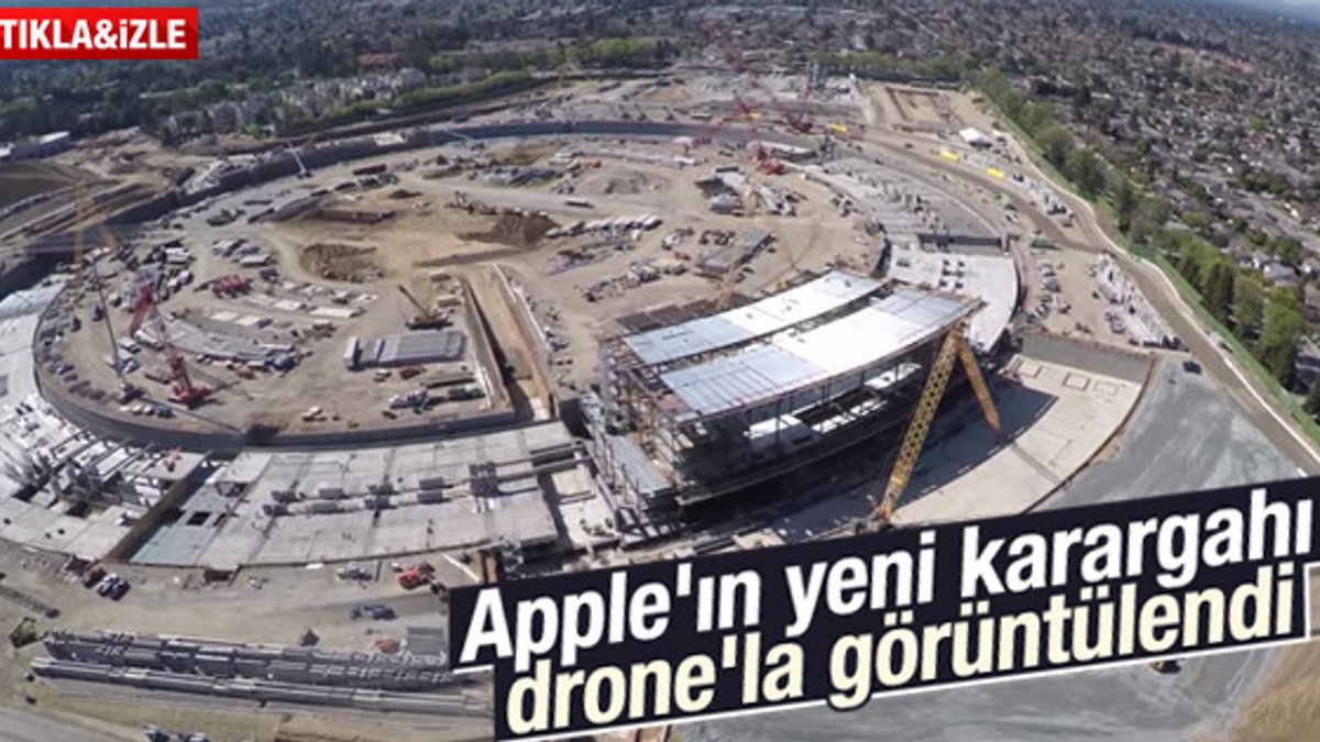 Apple'ın yeni Genel Merkezi drone ile görüntülendi