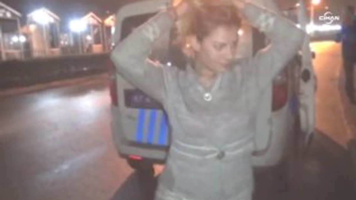 Zonguldak'ta alkollü kadının düştüğü haller kamerada