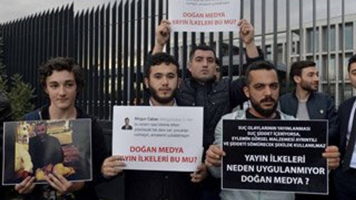 Doğan Holding önünde protesto eylemi