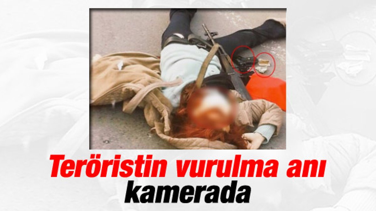 Teröristin vurulma anı amatör kamerada - İzle