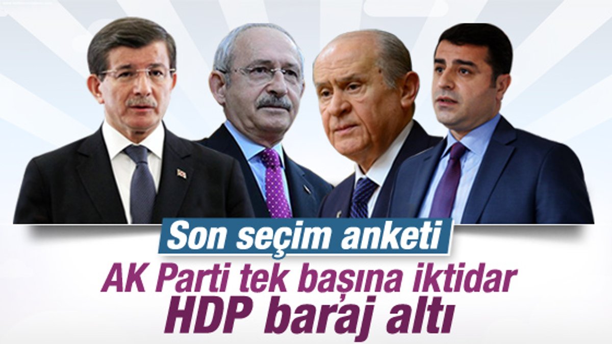 Son seçim anketinde HDP baraj altında