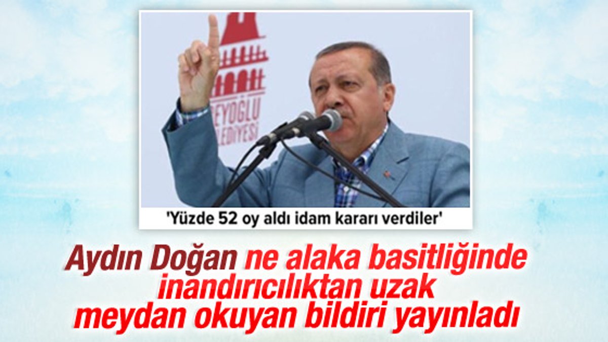 Doğan Medya'dan Cumhurbaşkanı Erdoğan'a bildiri