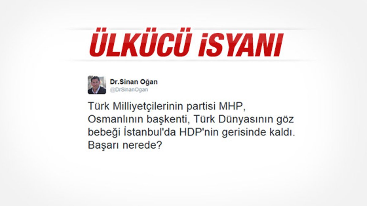 MHP'li Sinan Oğan'dan partisine eleştiri