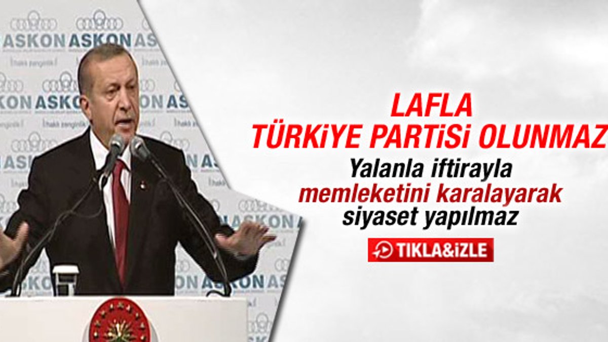 Cumhurbaşkanı Erdoğan: Lafla Türkiye partisi olunmaz