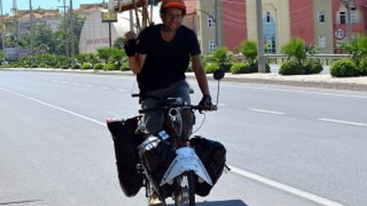 Güneş enerjili bisikletiyle Türkiye turu yapıyor