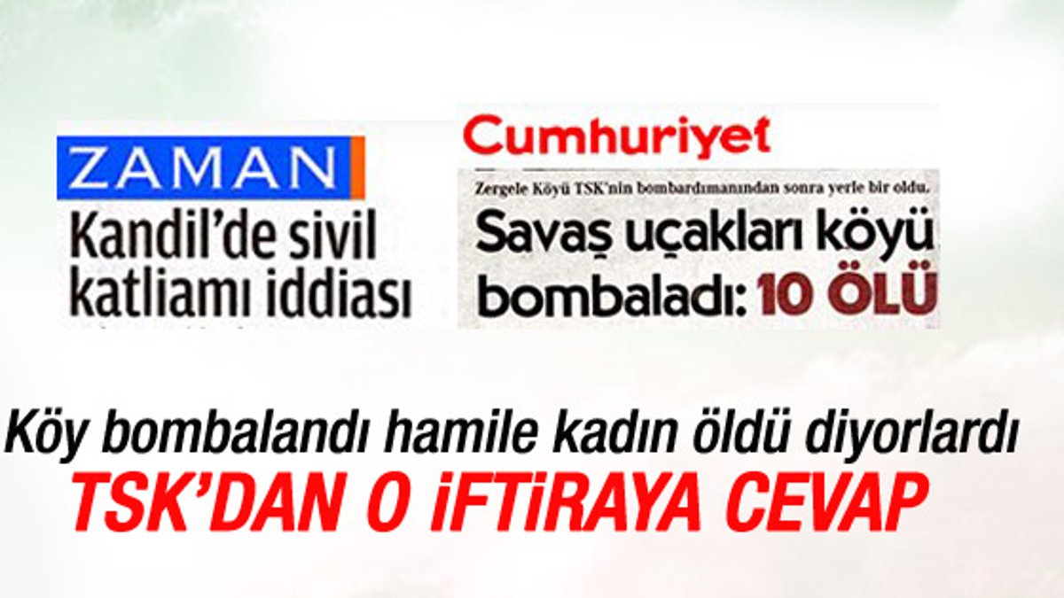 TSK: Vurulan yer köy değil PKK barınağı