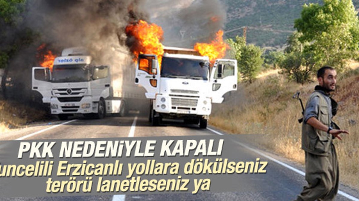 Tunceli - Erzincan karayolu patlayıcılar nedeniyle kapalı