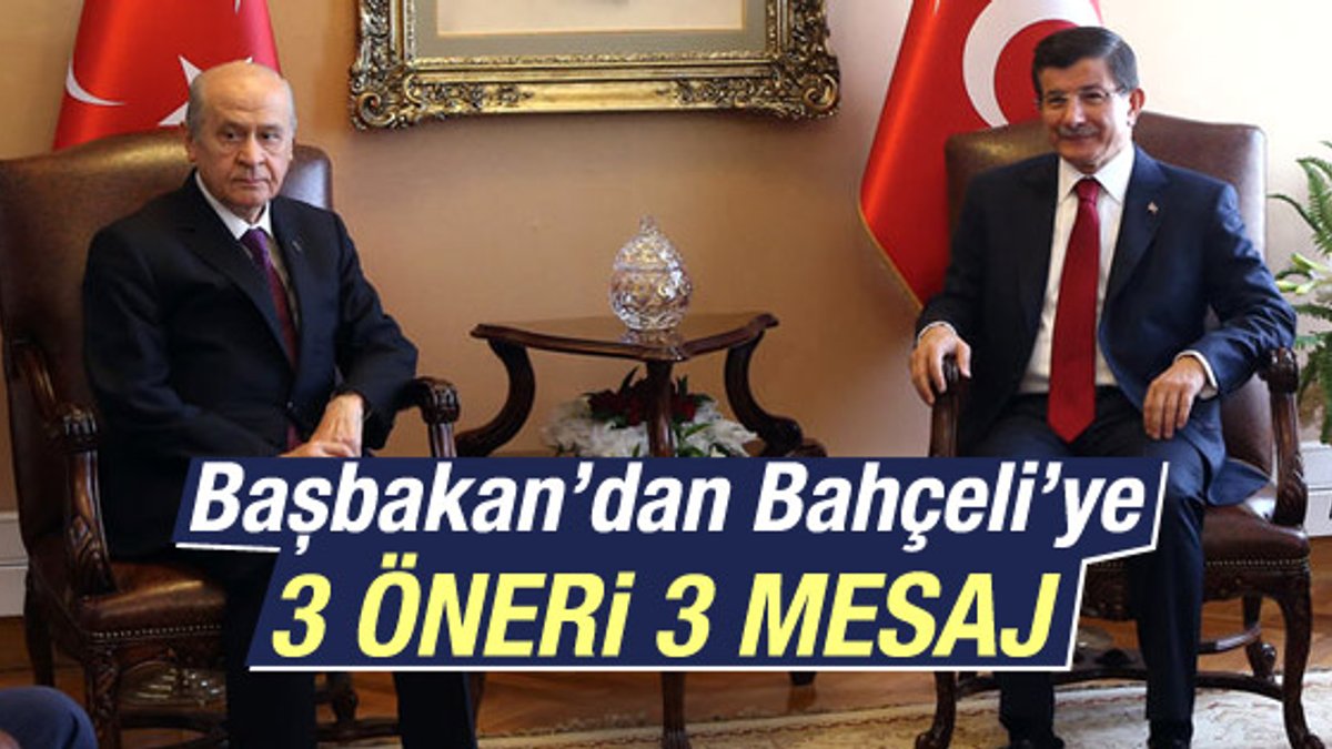 Başbakan Davutoğlu'ndan Bahçeli'ye 3 teklif