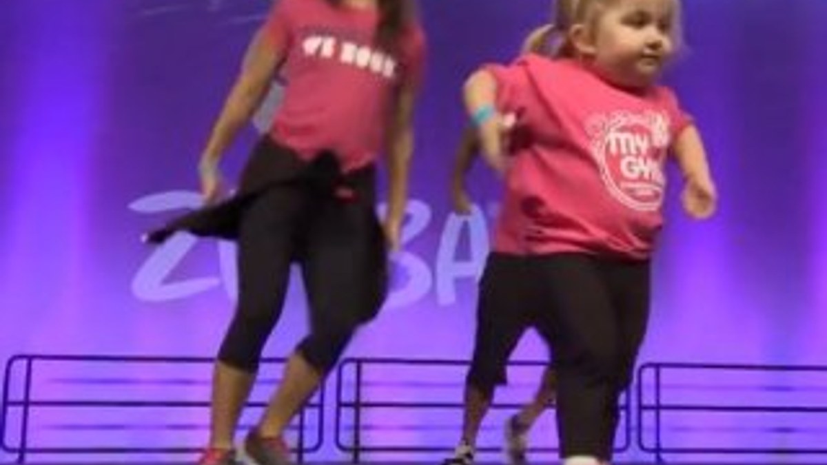 6 yaşındaki Audrey Nethery zumba dansı yaptı
