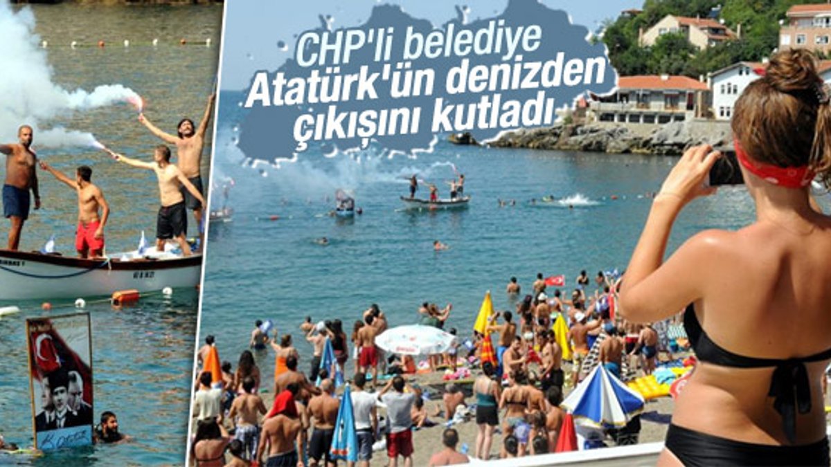 CHP'li belediye Atatürk fotoğrafını denizden çıkardı