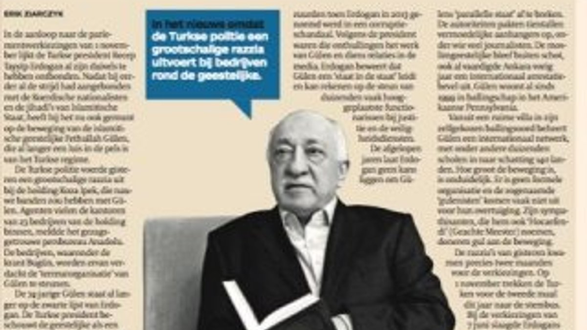 Belçika gazetesi Fethullah Gülen'i günün şahsiyeti seçti
