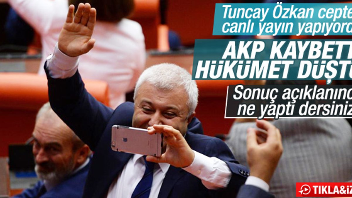 Tuncay Özkan'ın hükümet düştü canlı yayını kısa sürdü