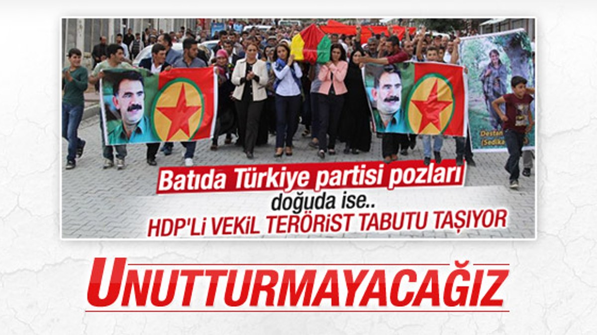 HDP'li Tuba Hezer terörist tabutunu taşımıştı