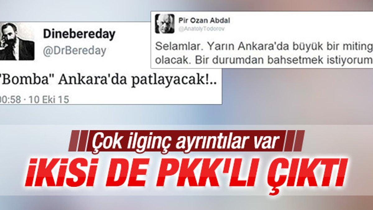 Ankara'daki patlamayı önceden bilen iki isim de PKK'lı