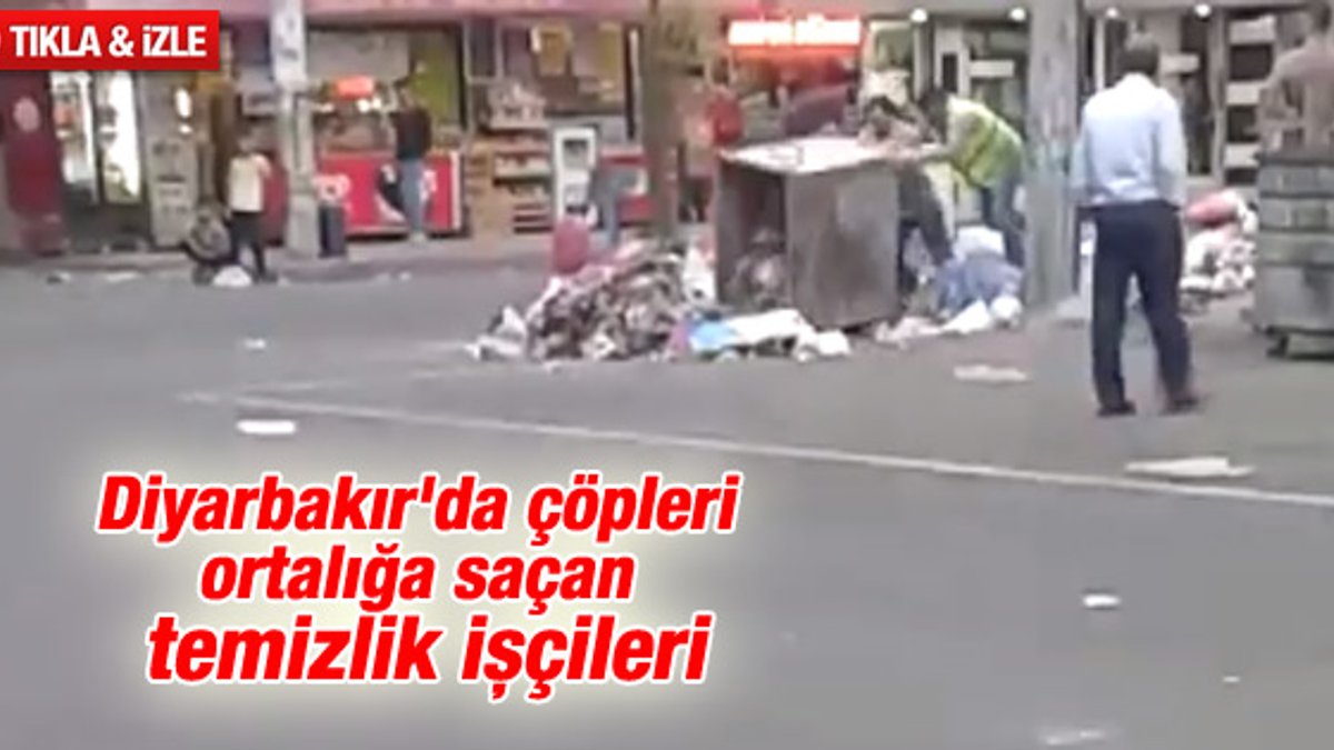 Diyarbakır'da çöpleri ortalığa saçan temizlik işçileri