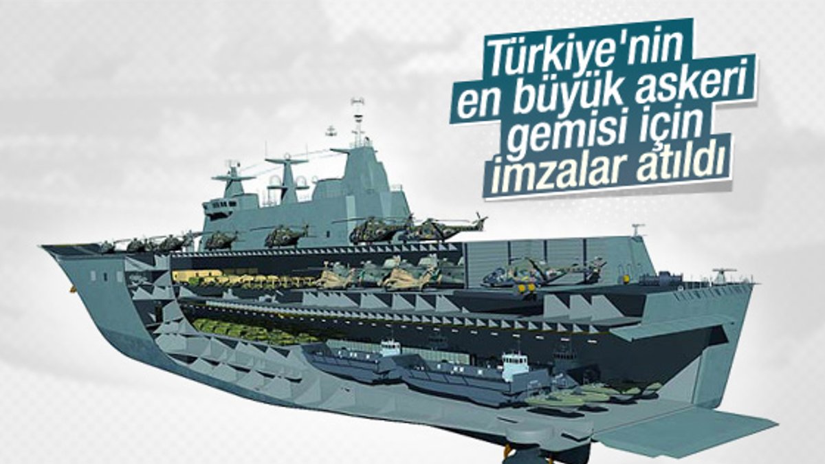 Türkiye'nin en büyük çıkarma gemisi için imzalar atıldı