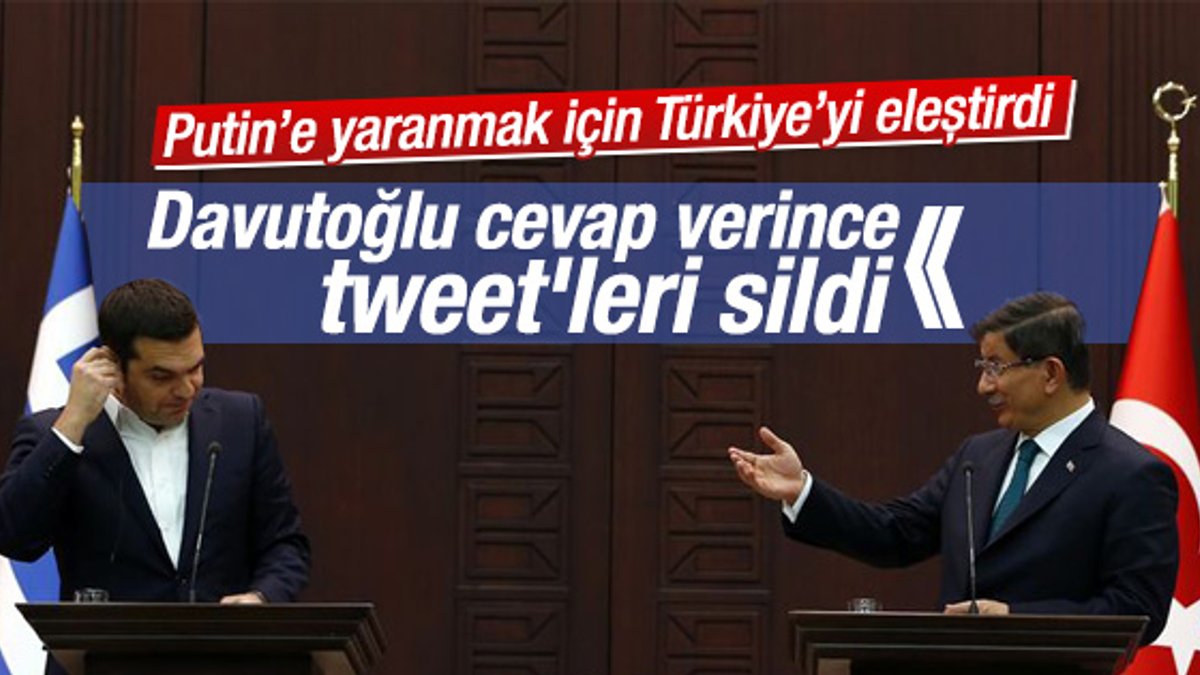 Başbakan Davutoğlu Çipras'a Twitter'dan yanıt verdi