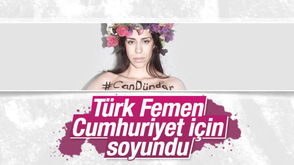 Türk FEMEN Can Dündar için soyundu
