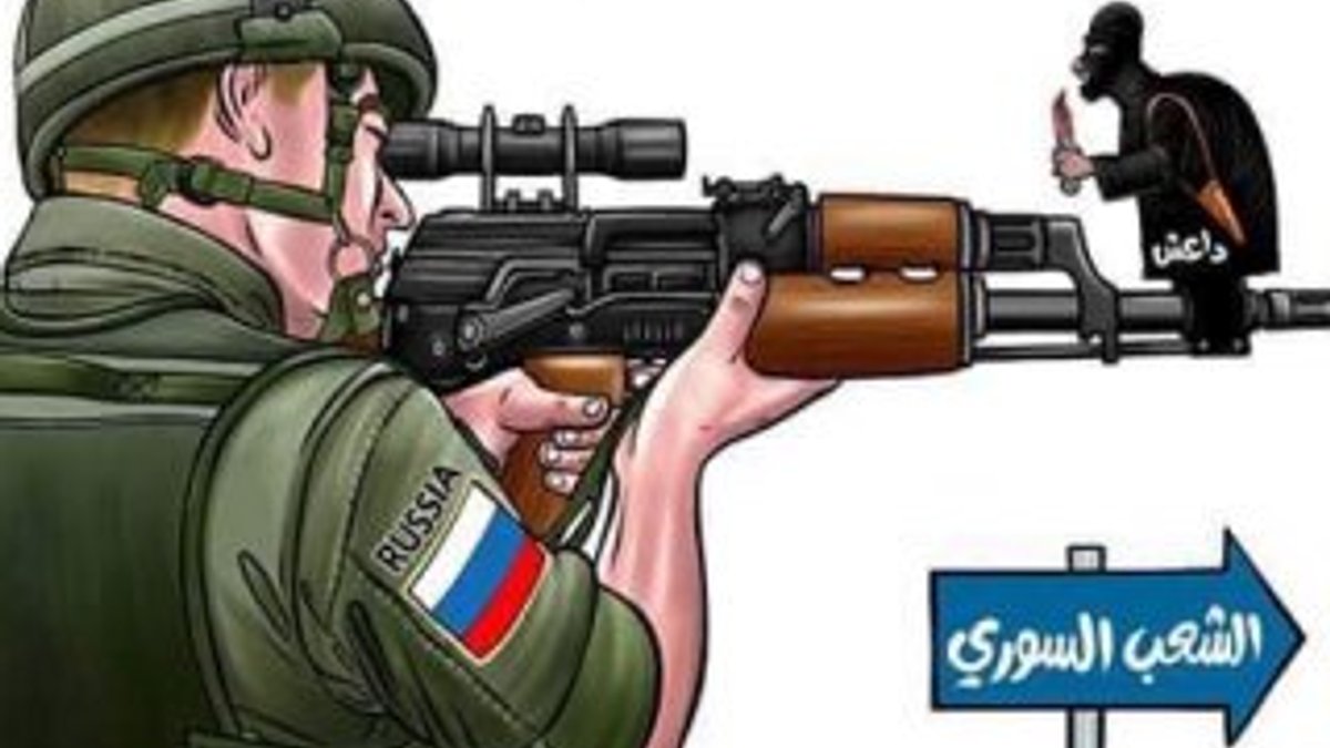 Rusya'nın Suriye politikasını anlatan karikatür
