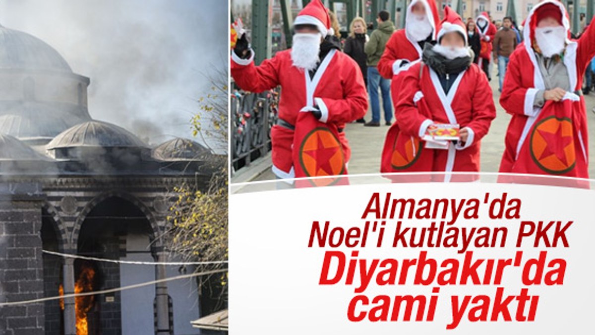 Diyarbakır'da PKK'lılar tarihi camiyi yaktı