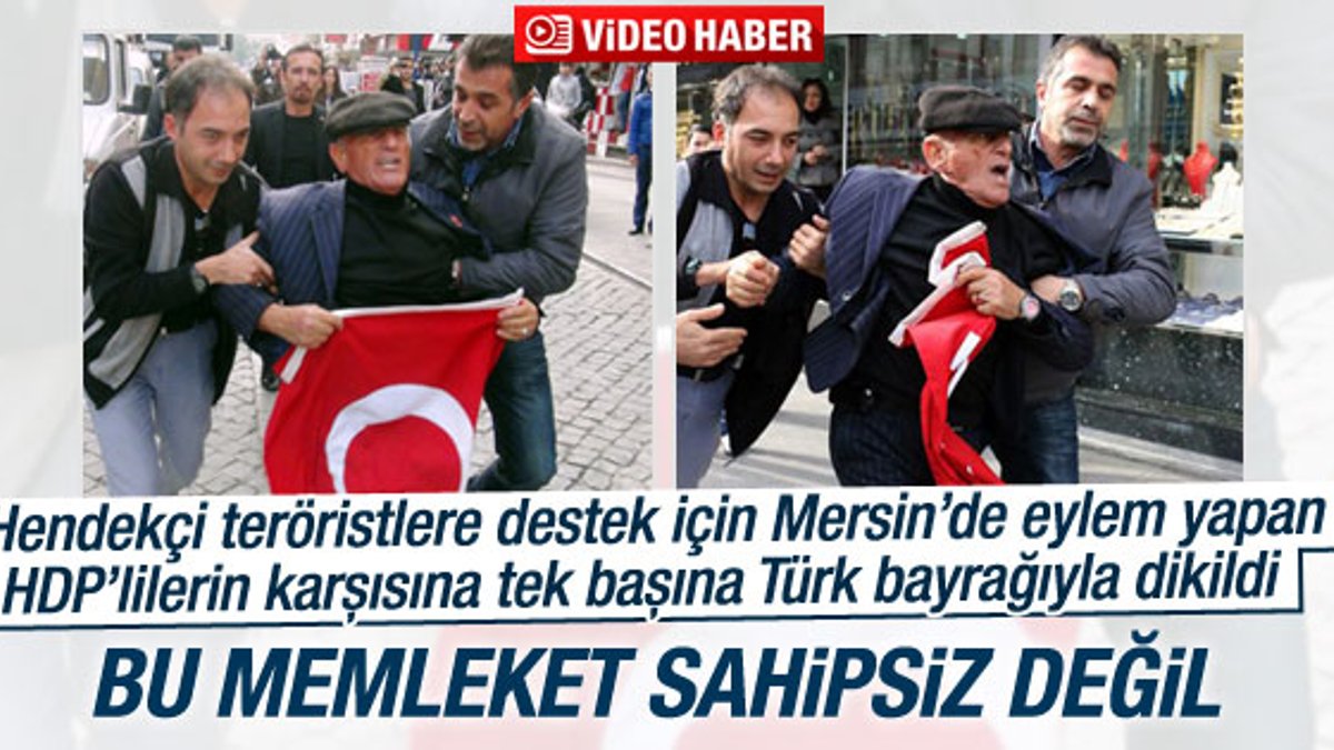 Mersin'de HDP'lilere Türk bayraklı tepki