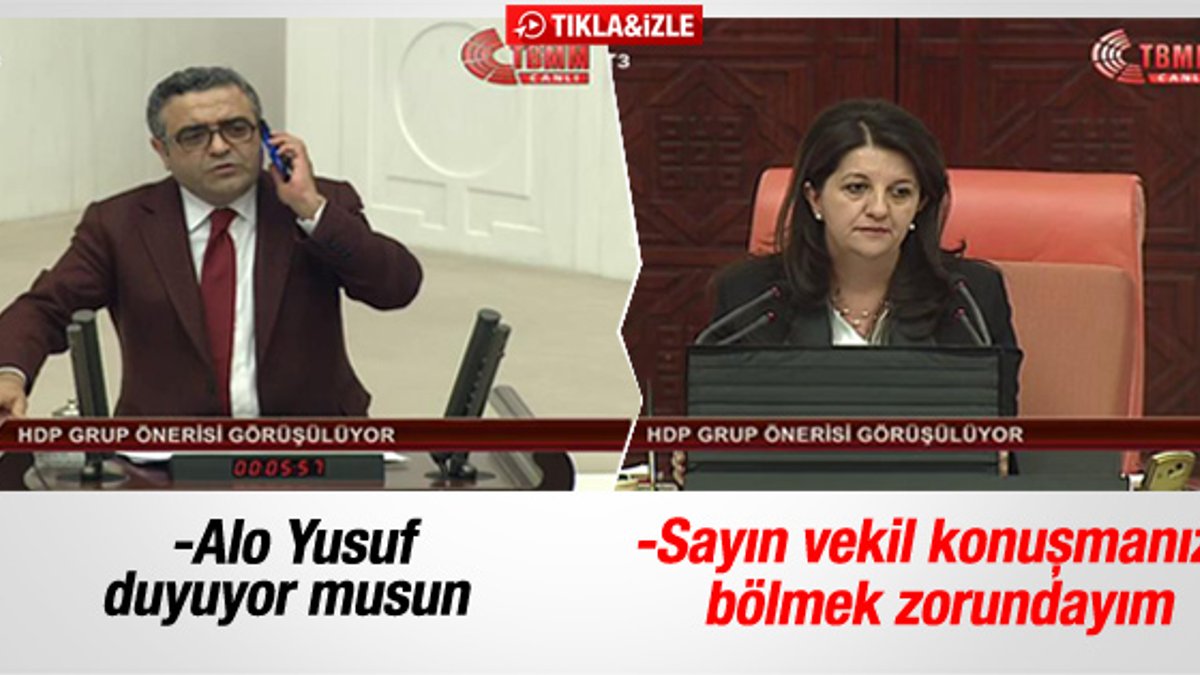 CHP'li Tanrıkulu Meclis kürsüsünde telefonla konuştu