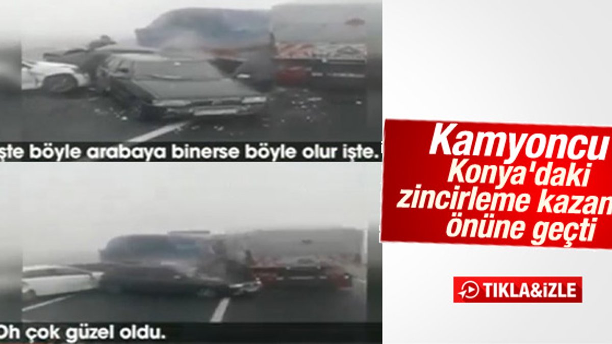 Konya'daki zincirleme kaza kamerada VİDEO