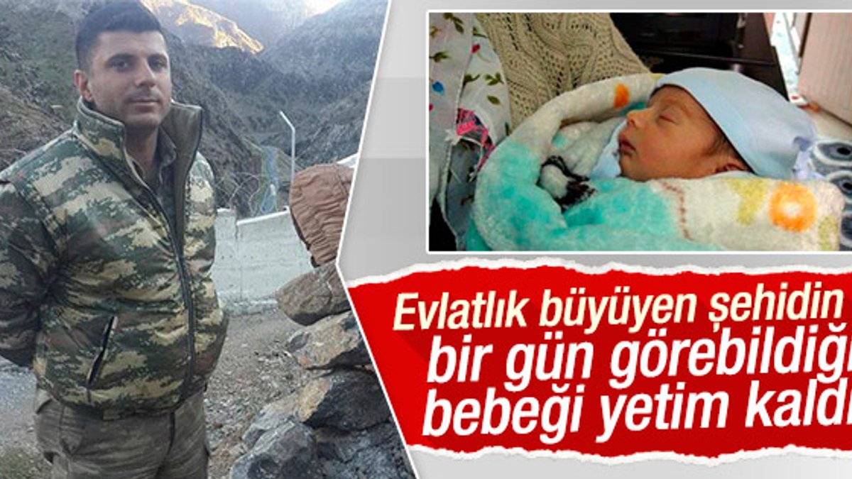Şehit asker yeni doğan bebeğini bir kez görebildi